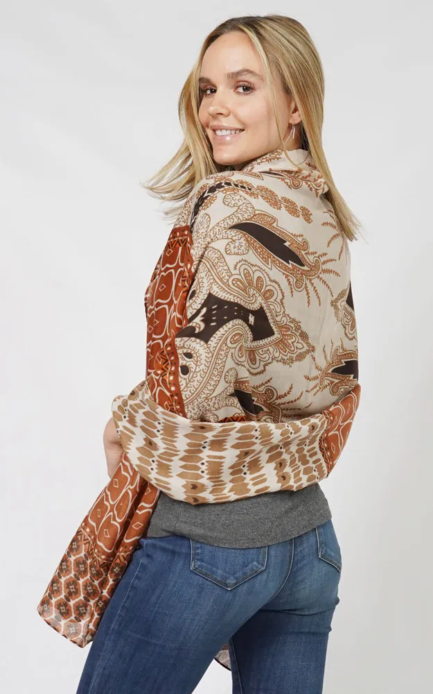 ESC10914 ABSTRACT PRINT SATIN OBLONG