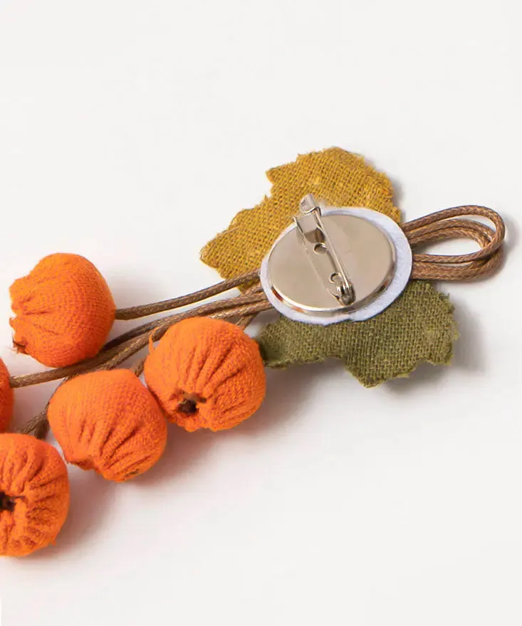 Fashion Orange Fabric Art Fruit Brooches ML1388