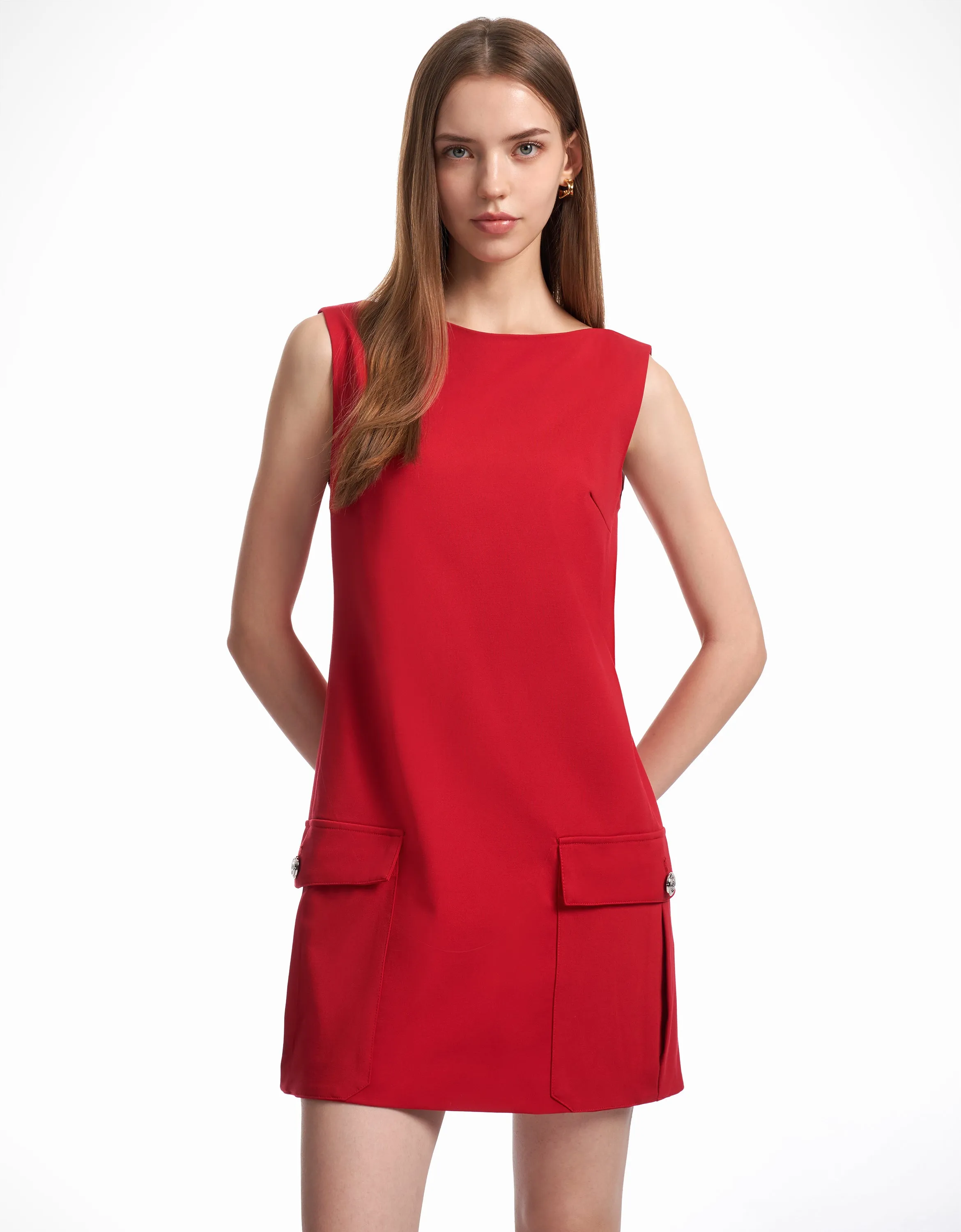 Flap Pocket Detail Dress