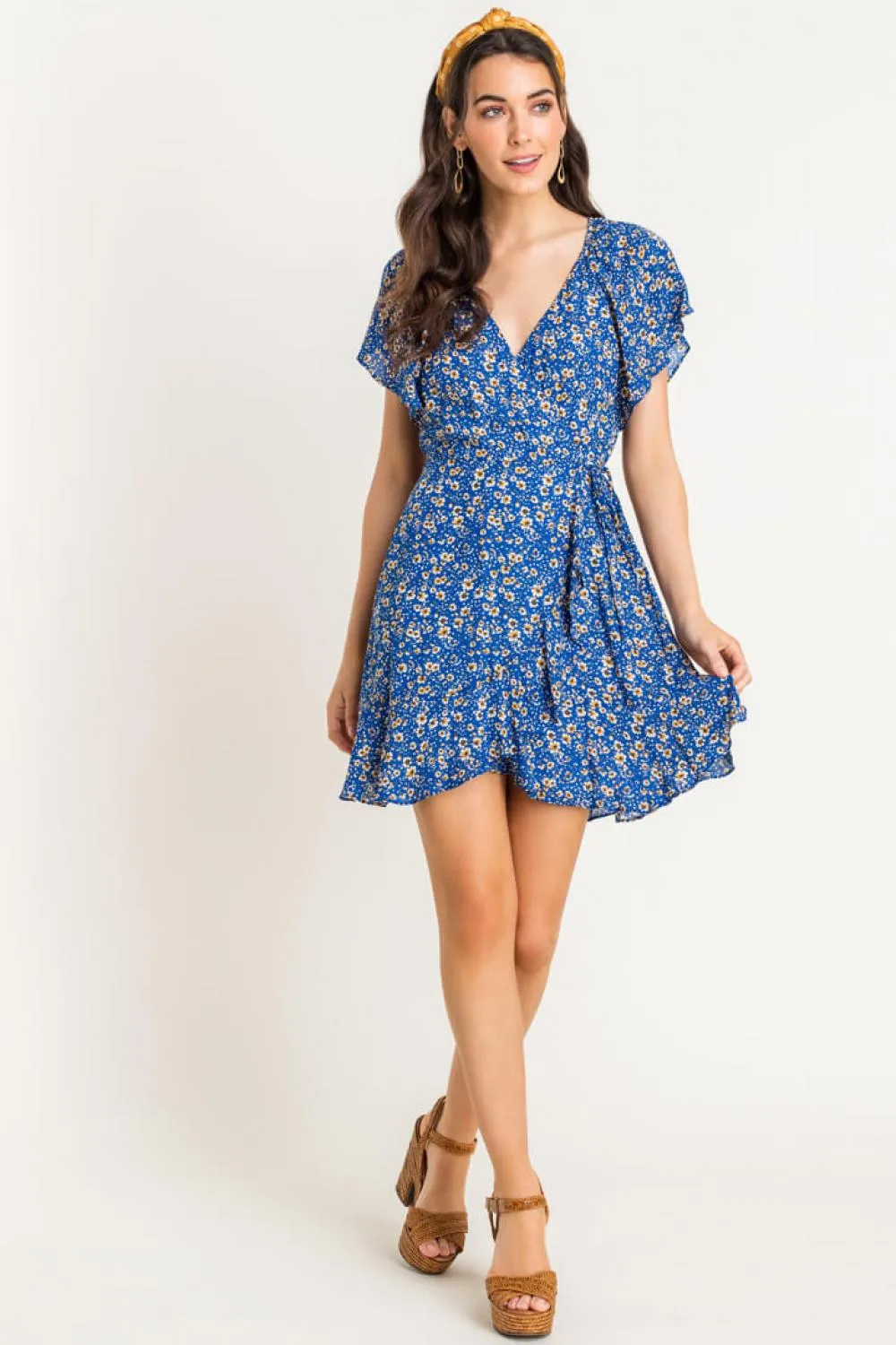 Floral Wrap Mini Dress