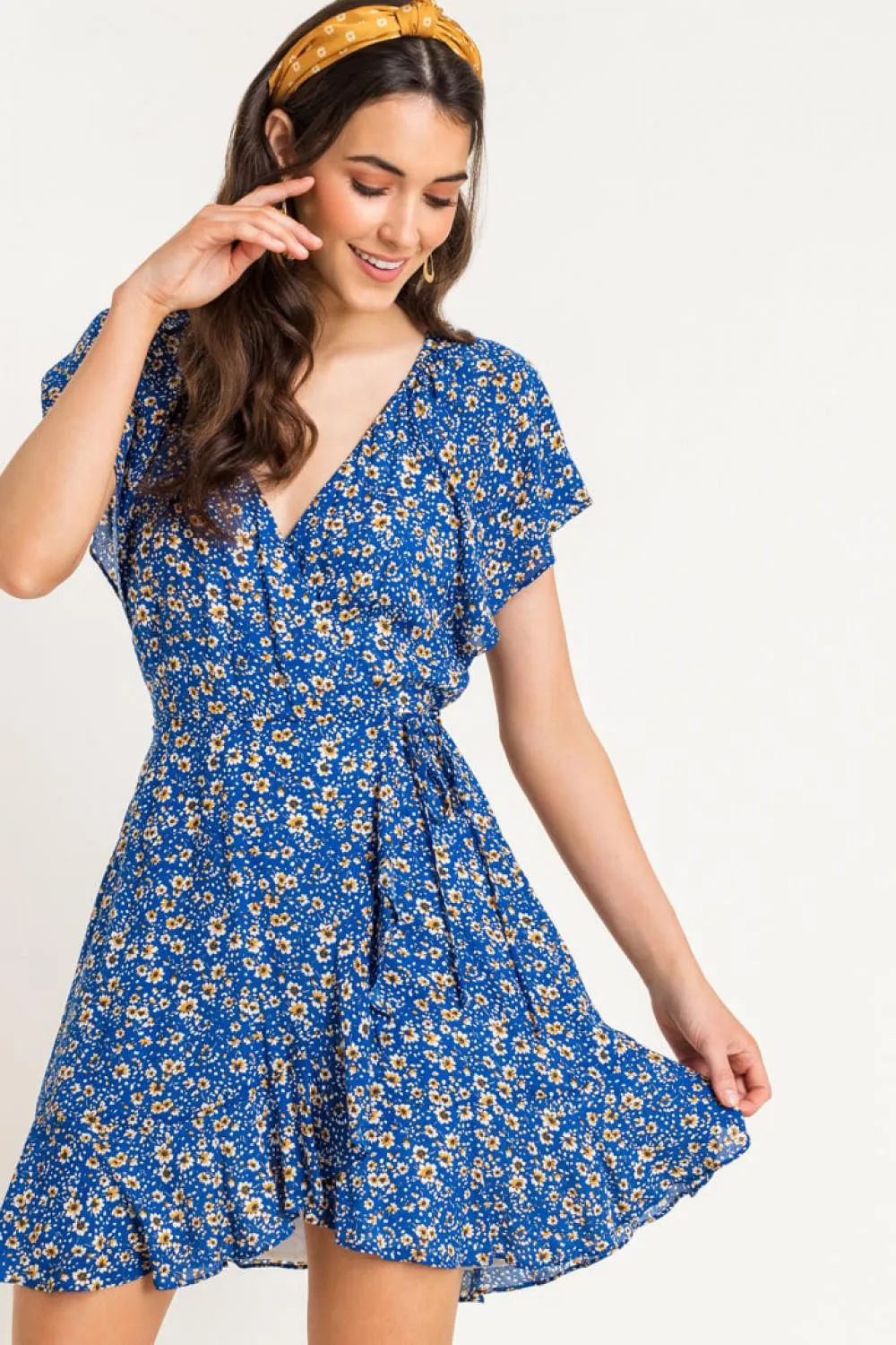 Floral Wrap Mini Dress