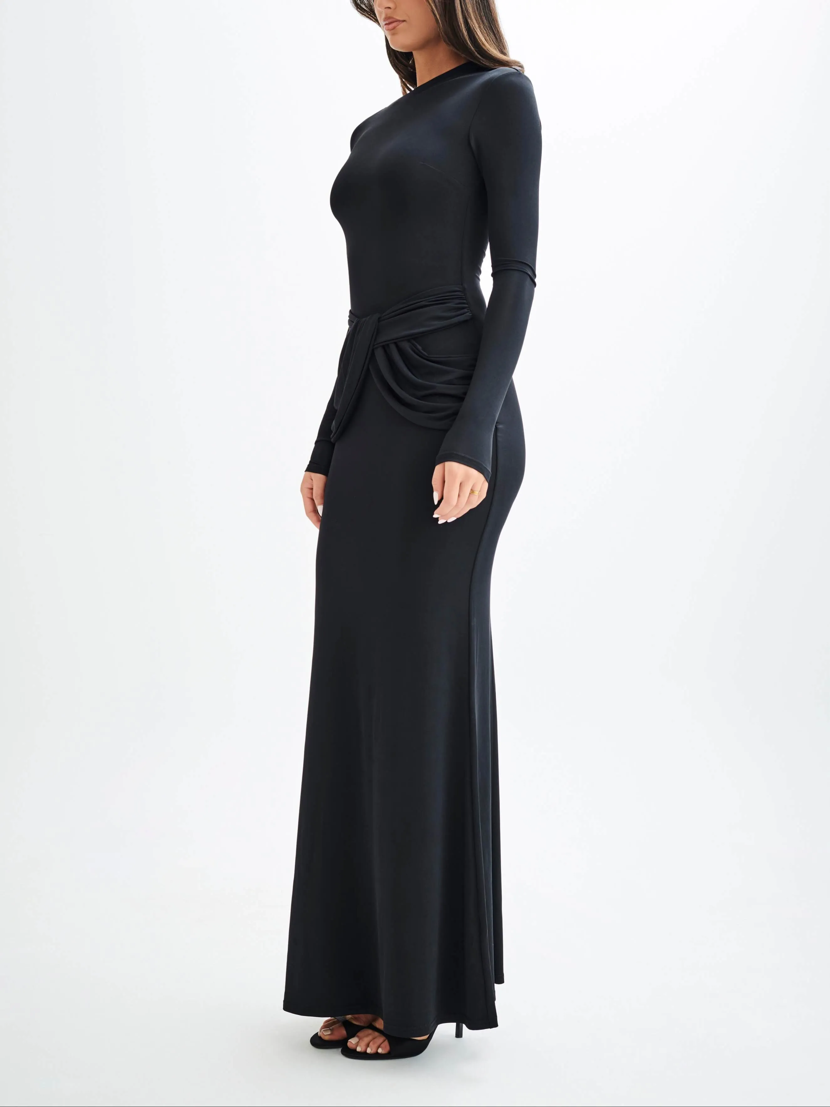 Flytonn- Halcyon Long Sleeve Slinky Maxi Dress