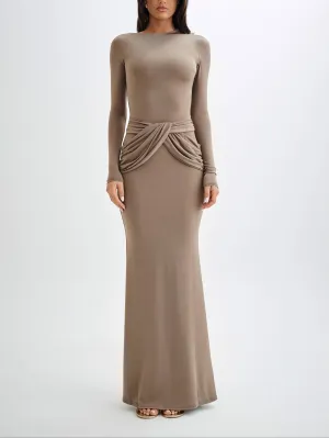 Flytonn- Halcyon Long Sleeve Slinky Maxi Dress