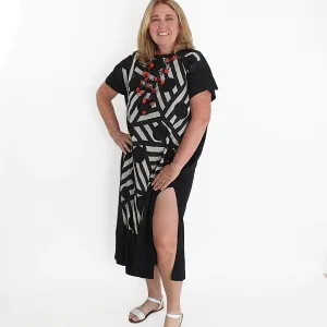 Geometric Stripe and Dot Design Caftan