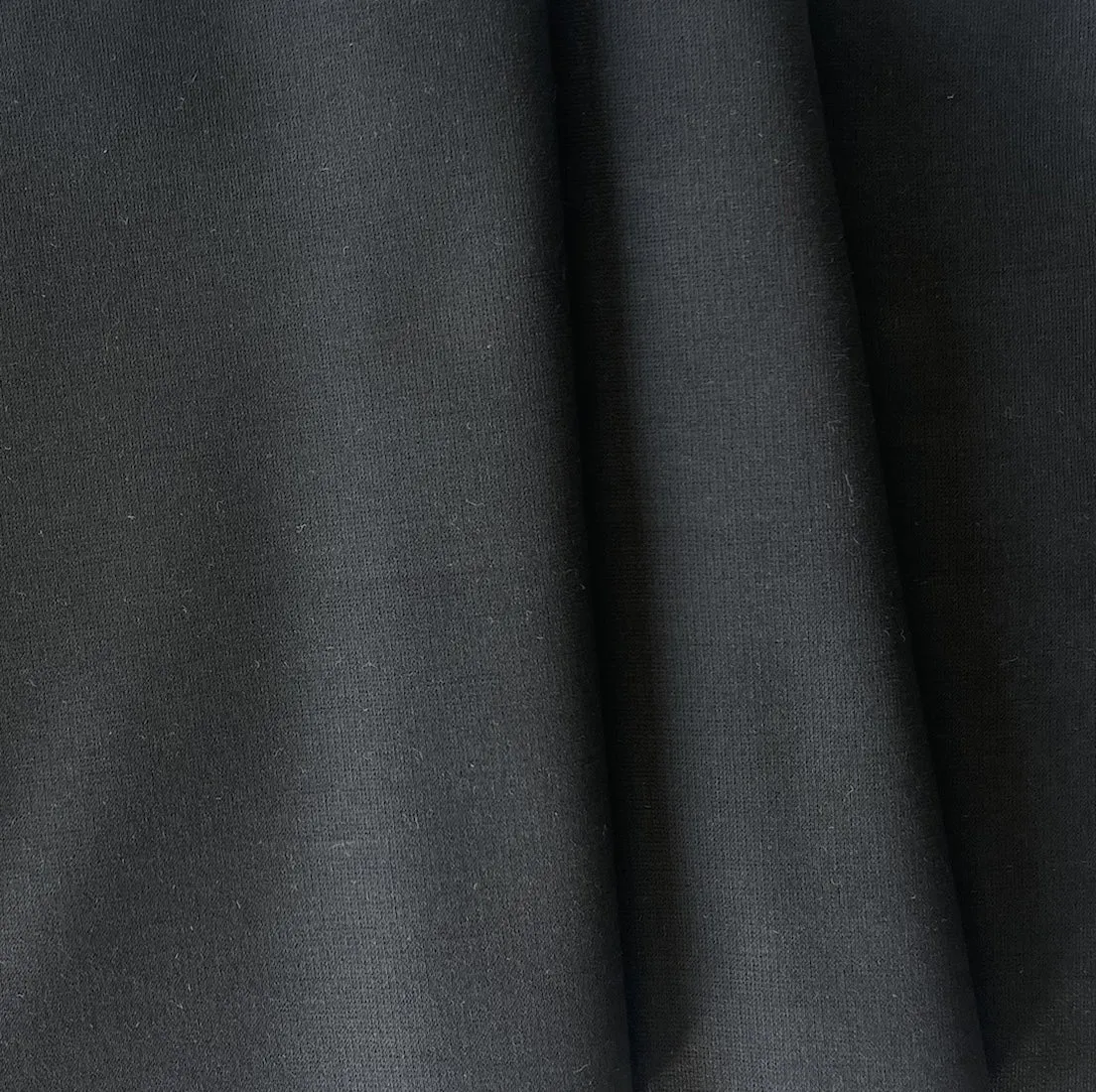 High-End Jet Black Rayon Viscose Blend Ponte Double-Knit (Made in Italy)