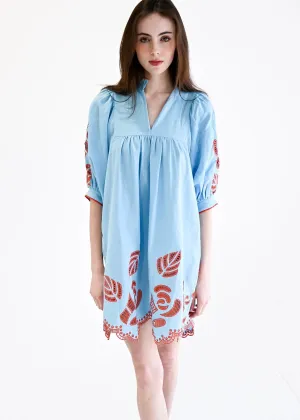 High Neck Dress- Blue
