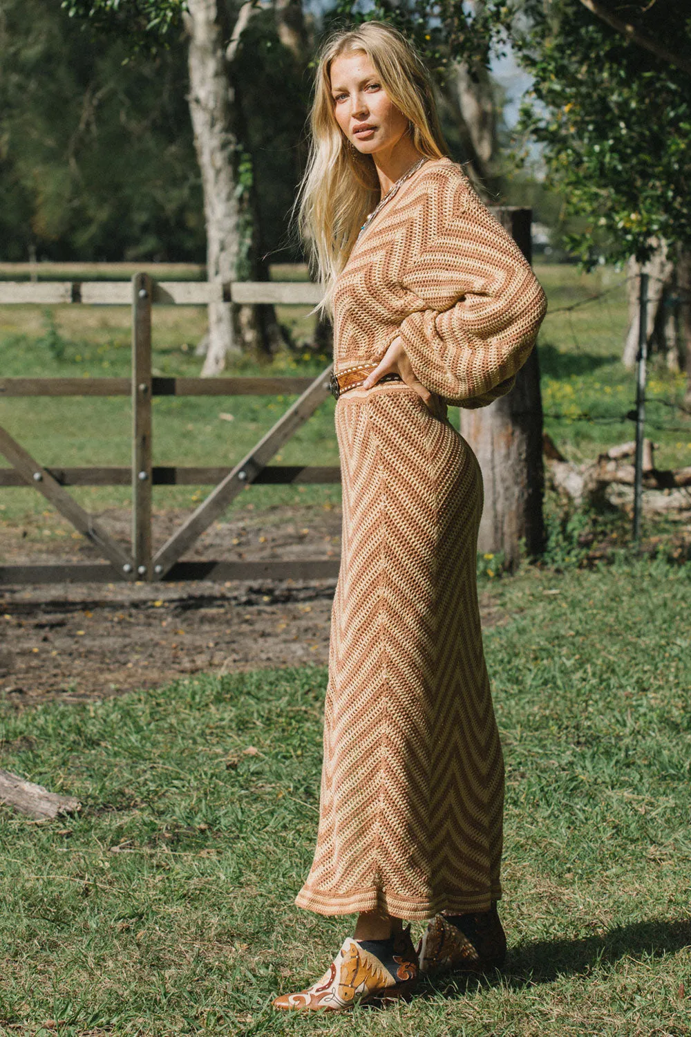 House Of The Rising Sun Crochet Maxi Dress