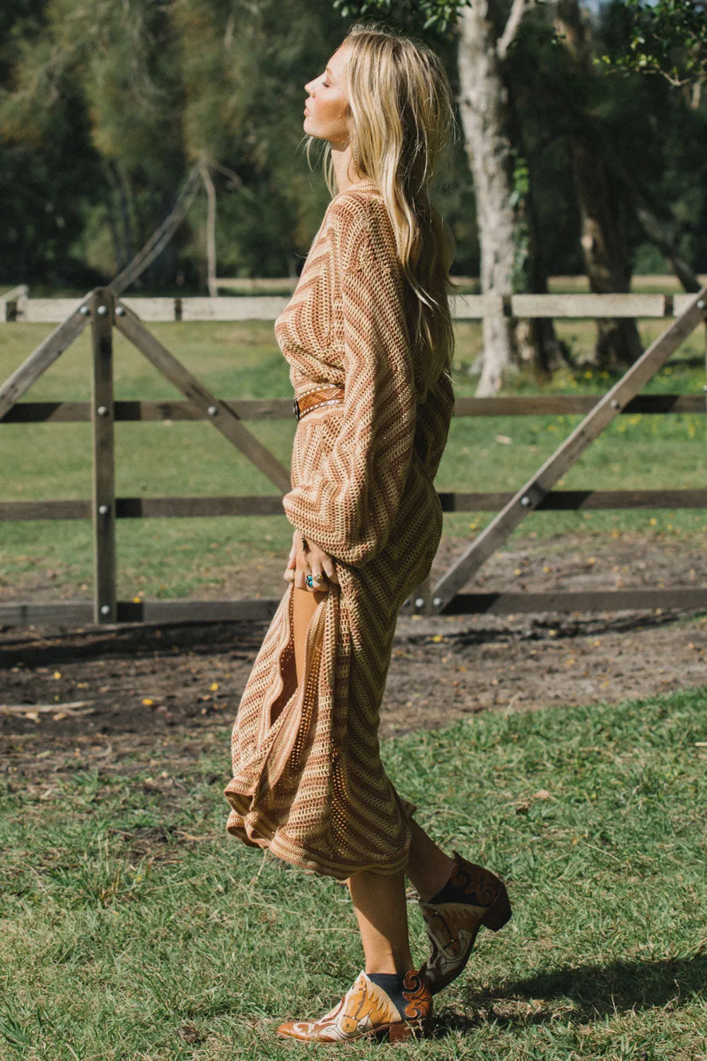 House Of The Rising Sun Crochet Maxi Dress