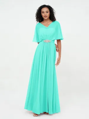 Illusion Sweetheart Neck Chiffon Max Dresses-Spa Plus Size
