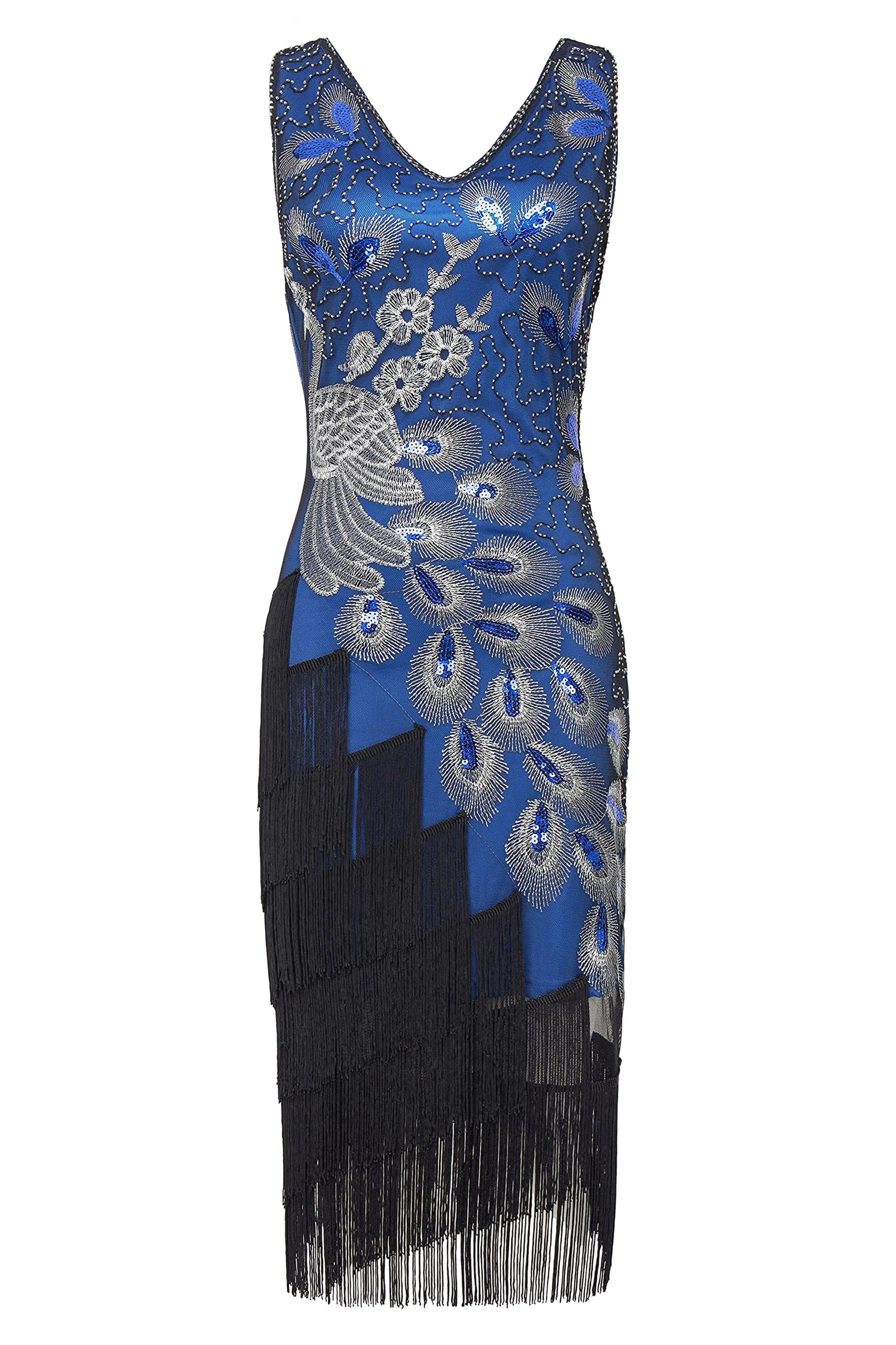 Irregular Tassel Hem Peacock Dress