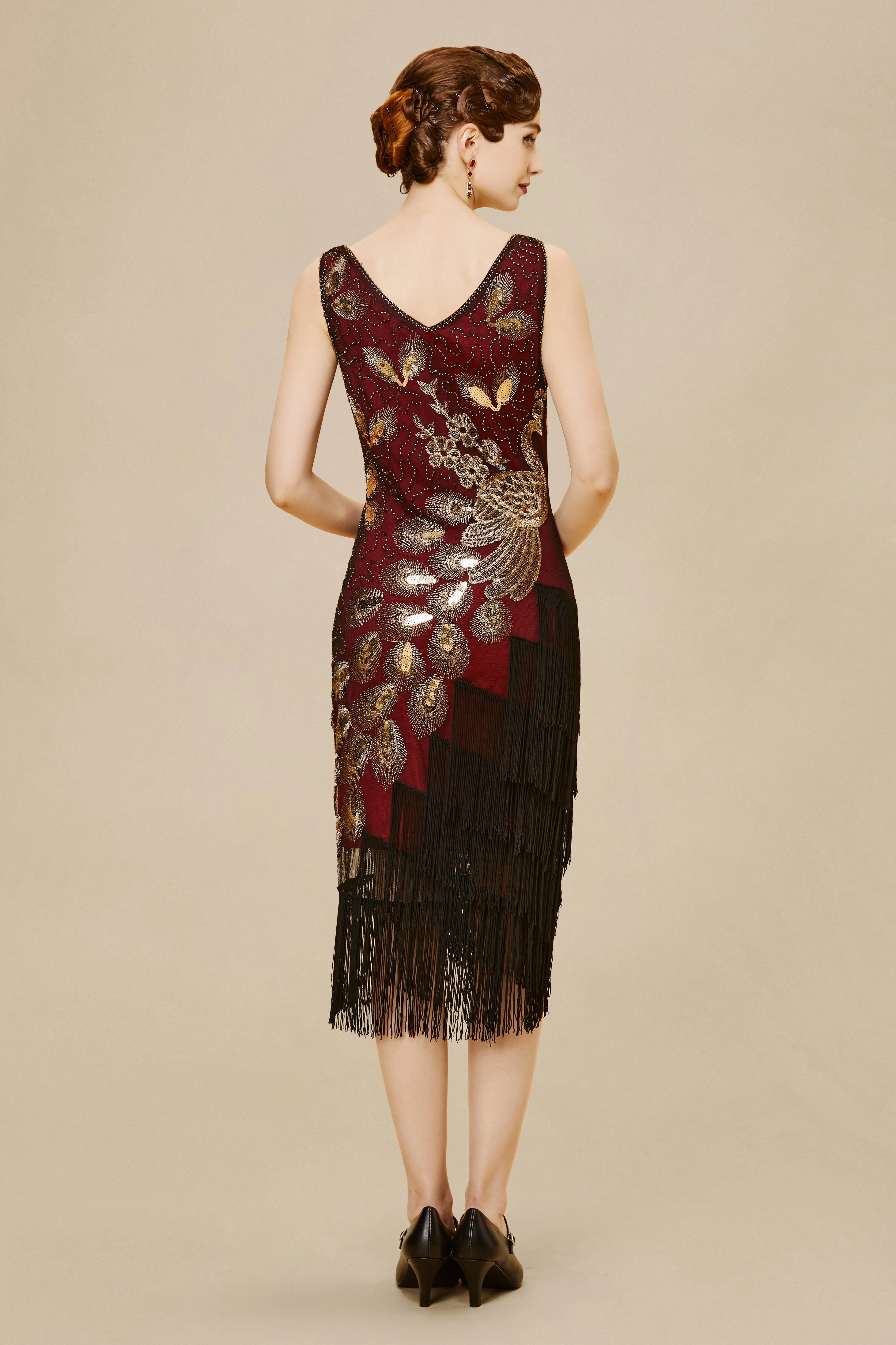 Irregular Tassel Hem Peacock Dress