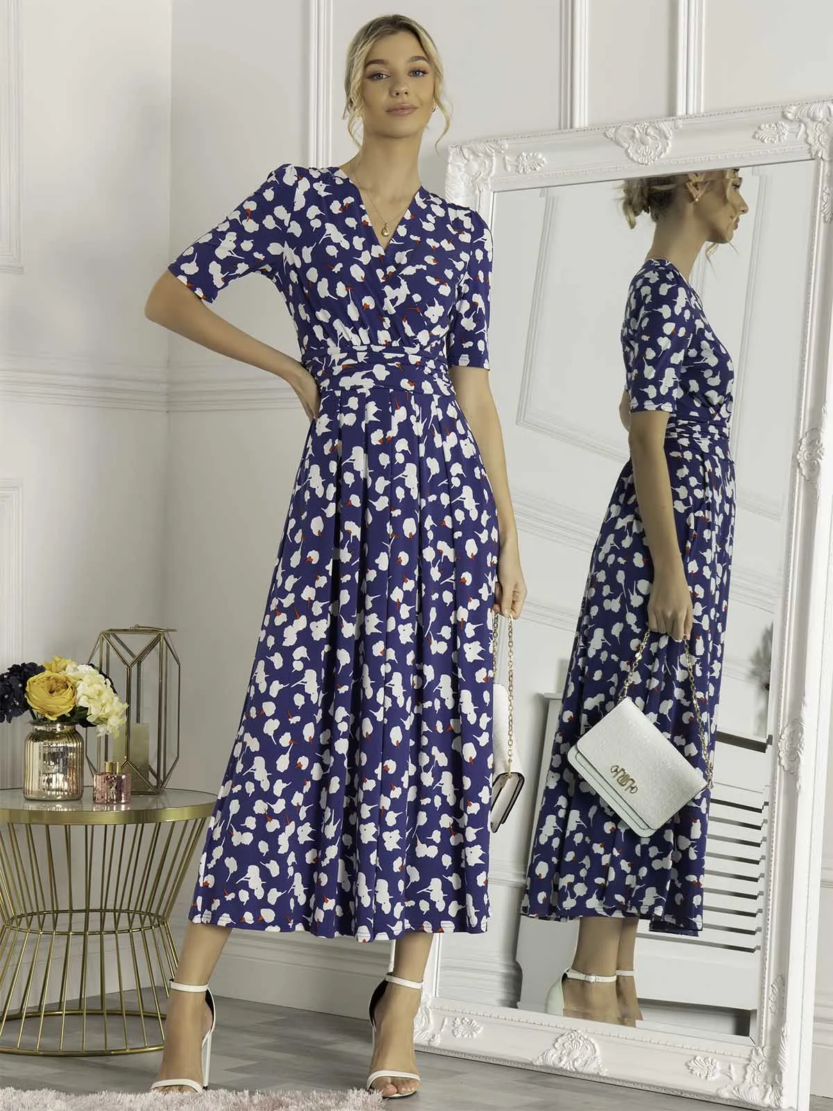 Jolie Moi Kiera Wrap Front Maxi Dress, Royal Multi