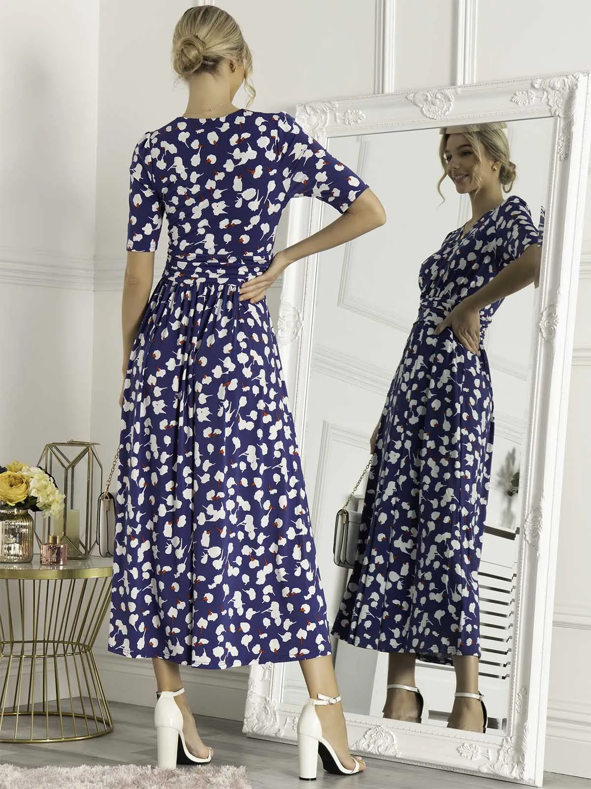 Jolie Moi Kiera Wrap Front Maxi Dress, Royal Multi
