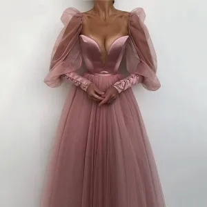 Kamames A line Evening Dress Promdress Short Simple Evening Gown Long Sleeves Robe De Soiree Formal Party Dresses Custom made