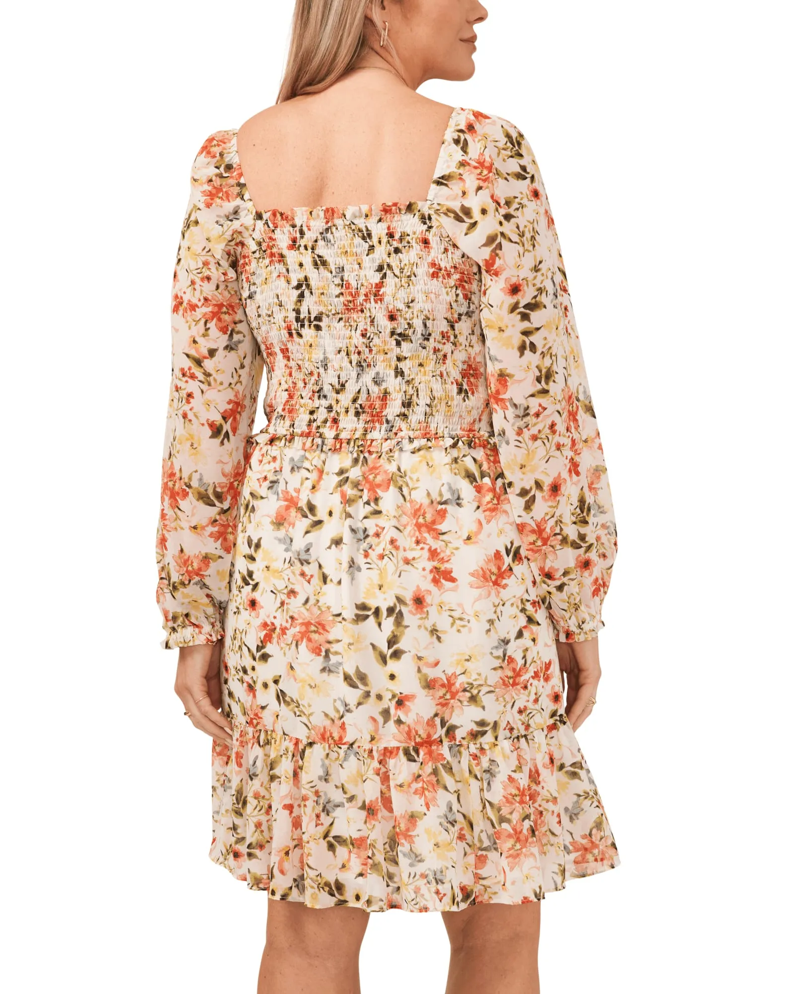 Kari Square Neck Smocked Dress | DAYBRK WTRCLR-150