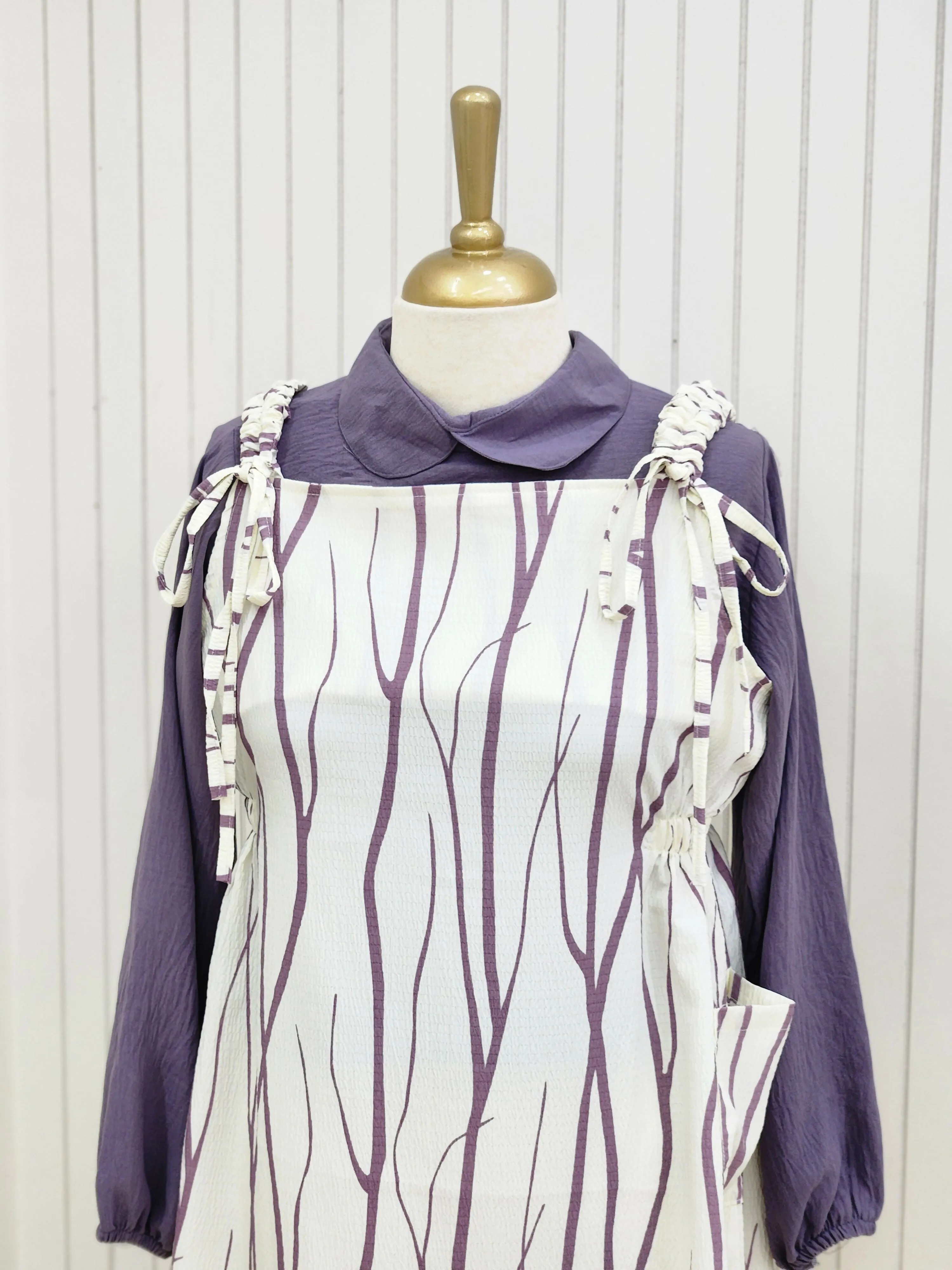 knee length top lavender purple color pattern and inner