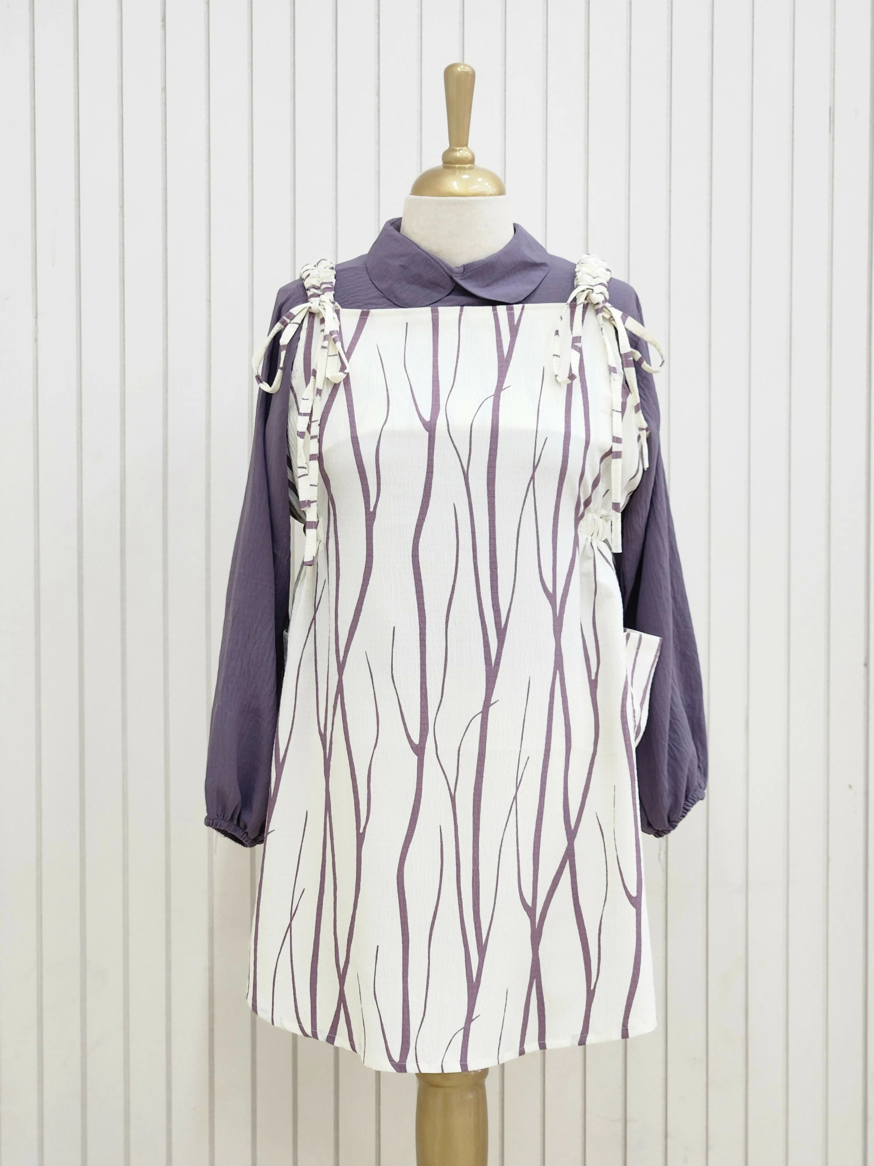 knee length top lavender purple color pattern and inner
