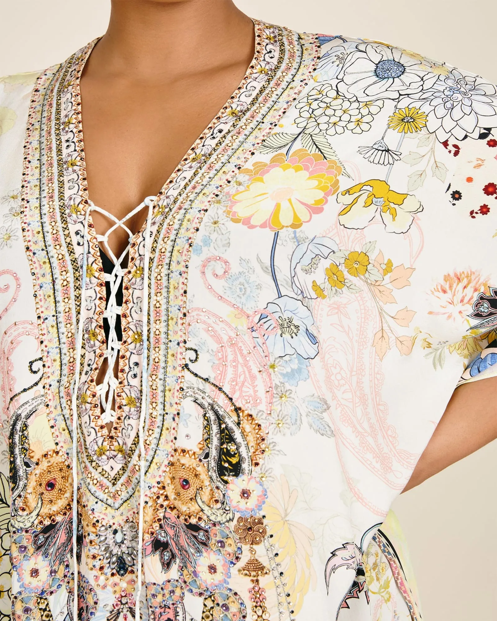 Lace Up Kaftan | Britain Boquet