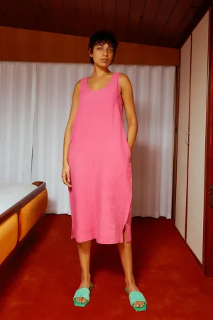 L.F. Markey Linen Fuchsia Shift Dress