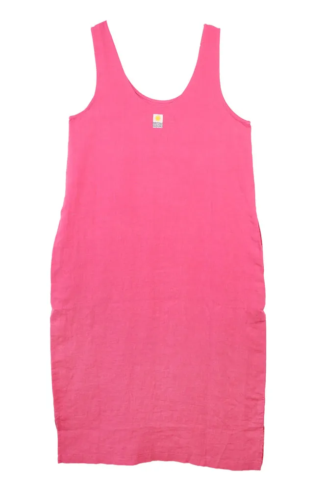 L.F. Markey Linen Fuchsia Shift Dress