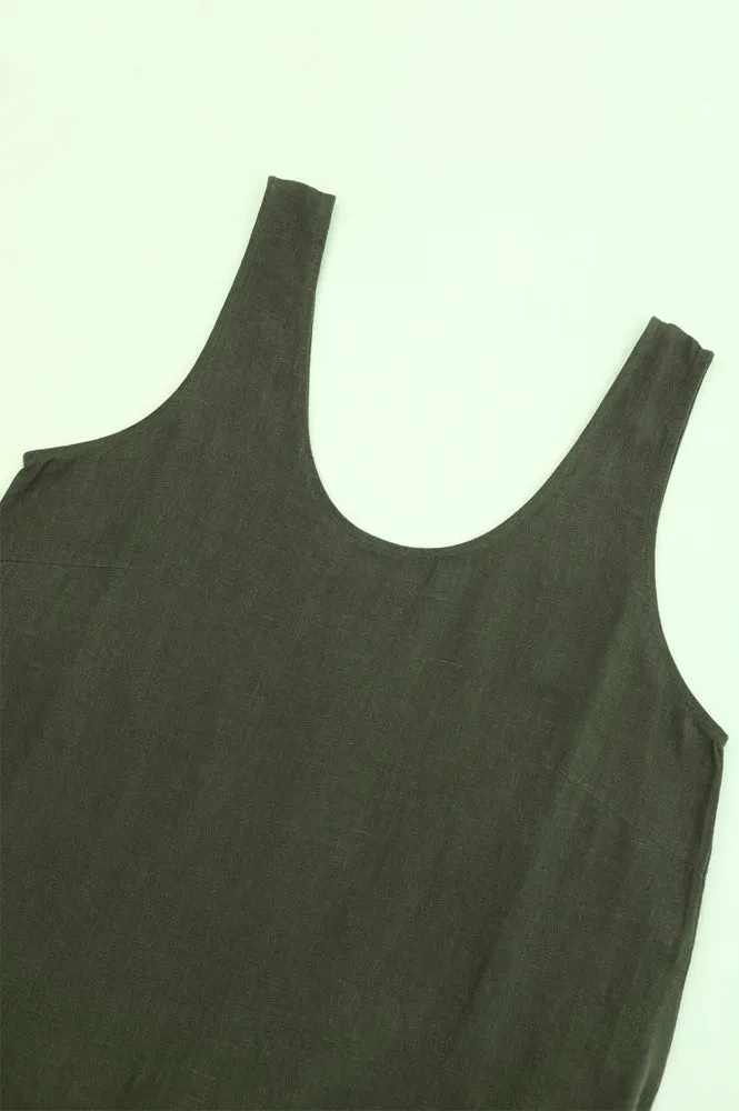 L.F. Markey Linen Hunter Green Shift Dress