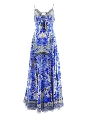 Long Dress W/Tie Front