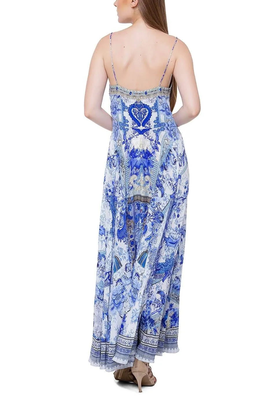 Long Dress W/Tie Front