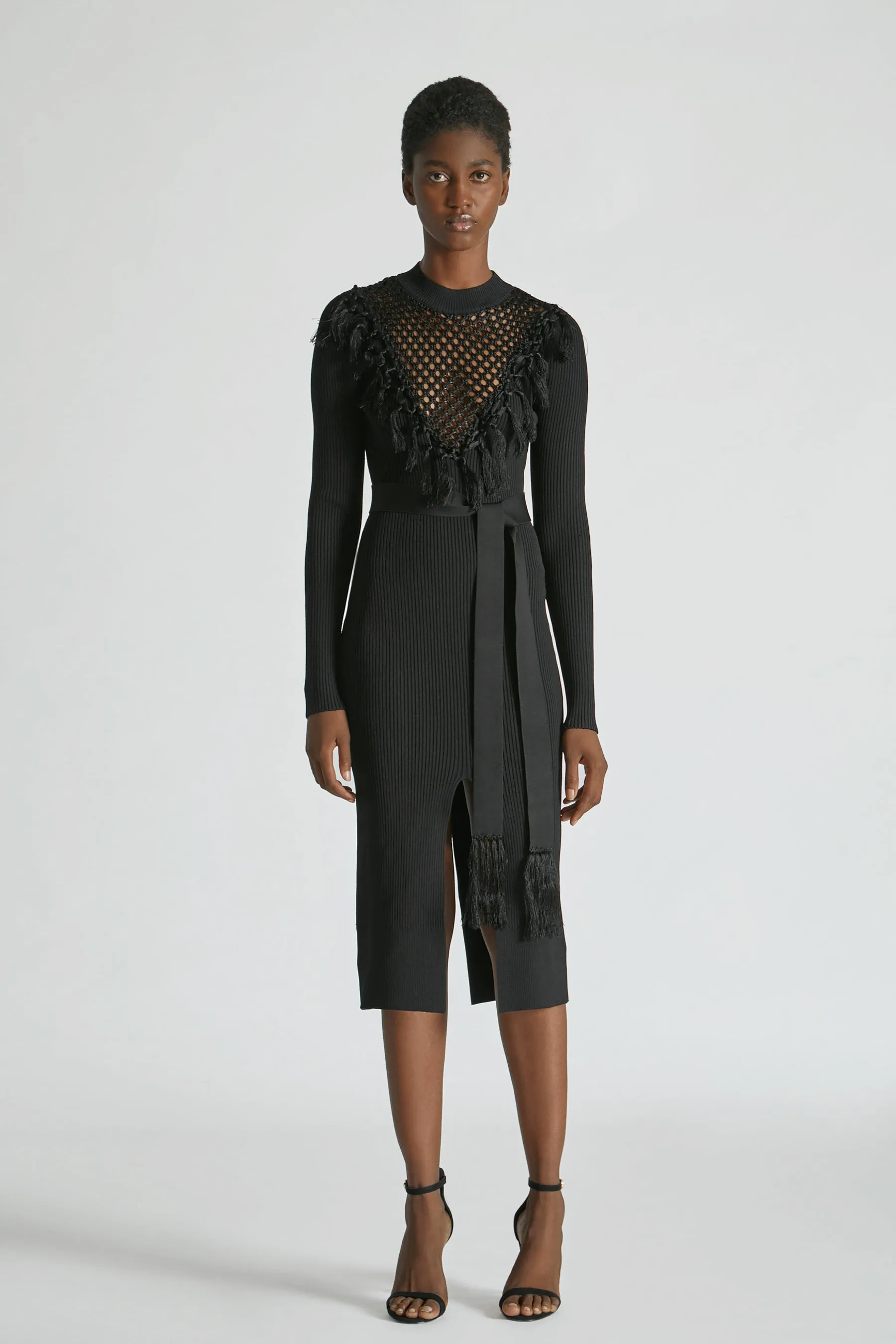 Macrame Knit Midi Dress