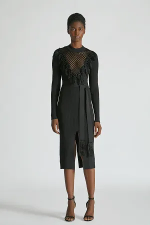 Macrame Knit Midi Dress