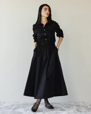 MIDI SHIRT DRESS BLACK