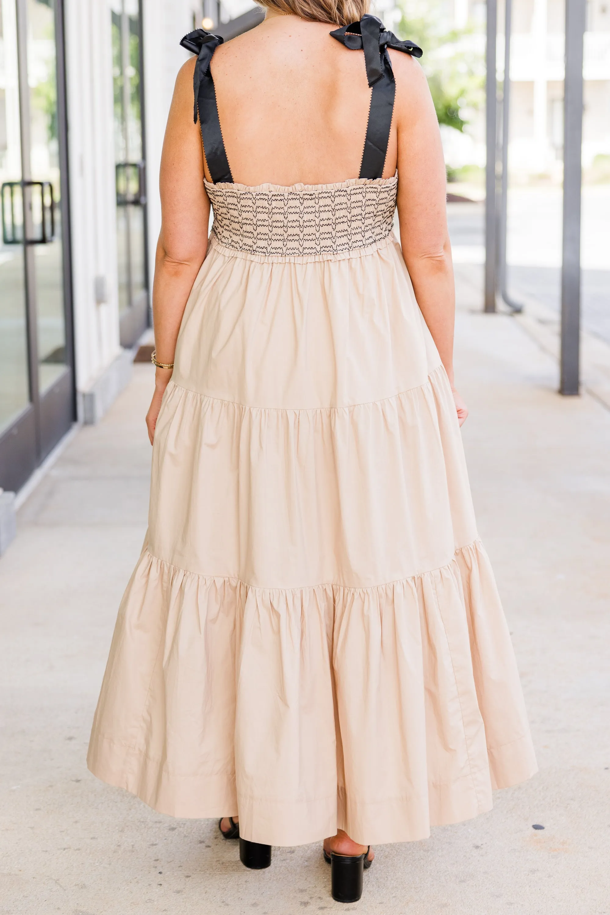 Midnight Garden Dress, Taupe