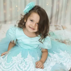 Mila girl dress turqouise