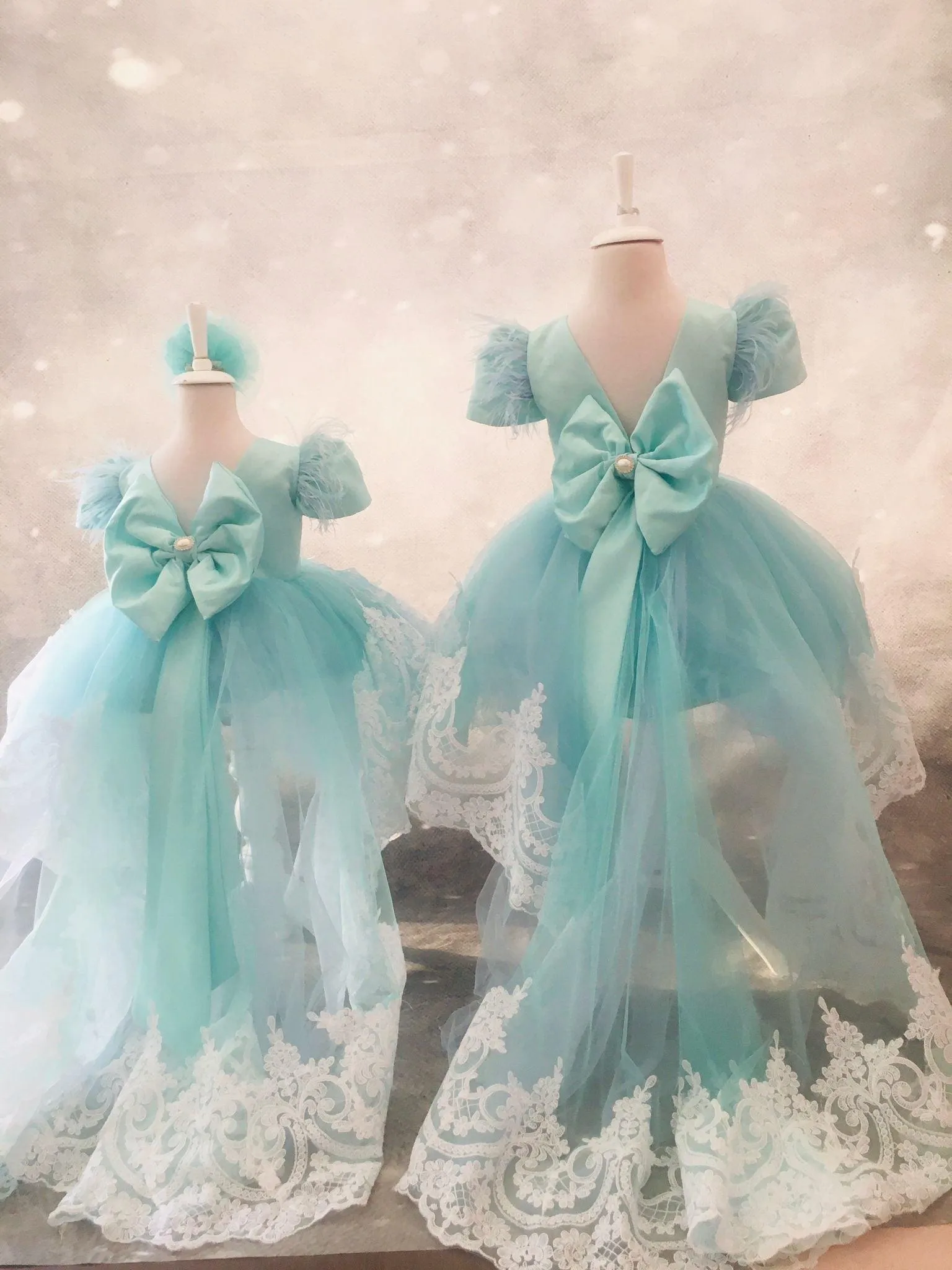 Mila girl dress turqouise