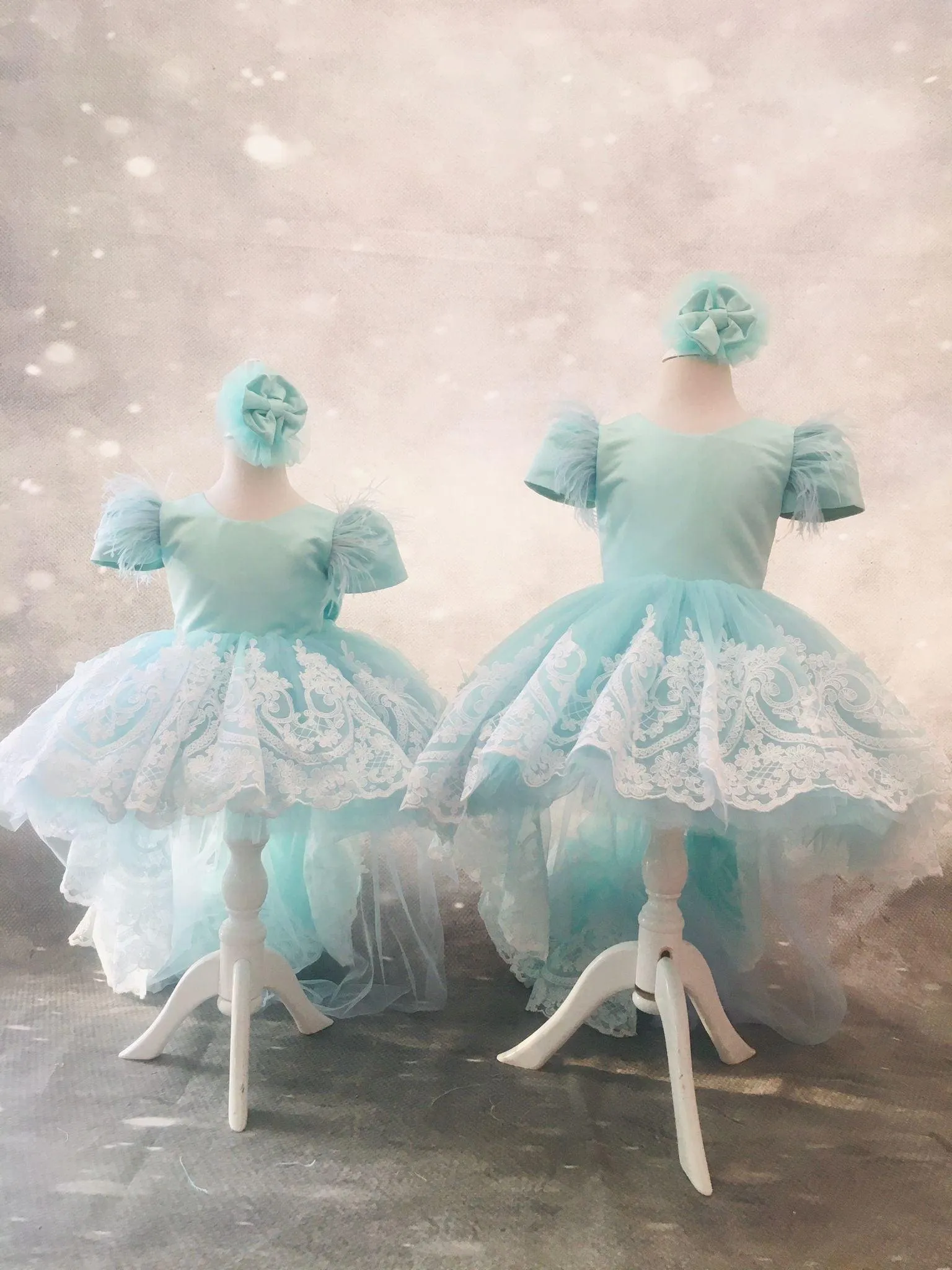 Mila girl dress turqouise