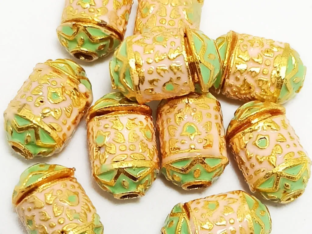 Multicolor Cylindrical Meena Kundan Stones