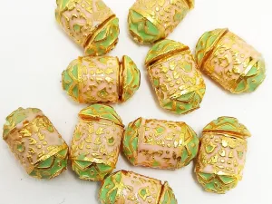Multicolor Cylindrical Meena Kundan Stones