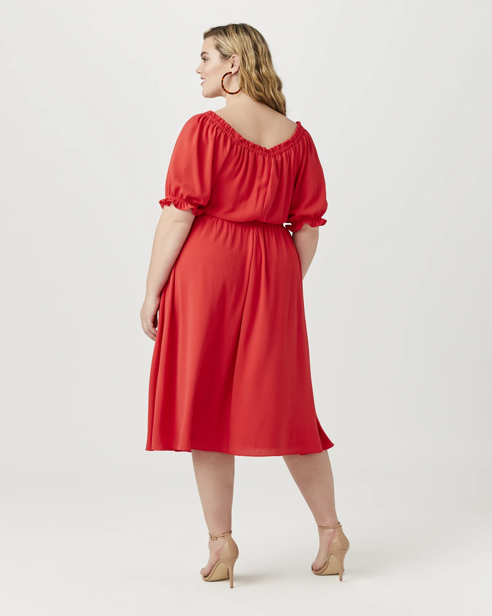 Naina Off-The-Shoulder Dress | Red