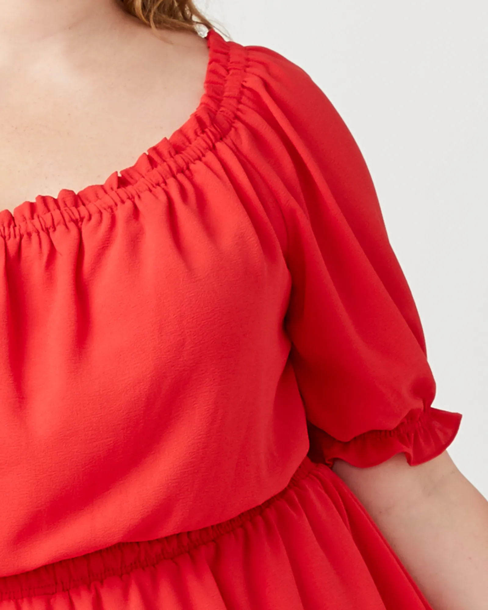 Naina Off-The-Shoulder Dress | Red