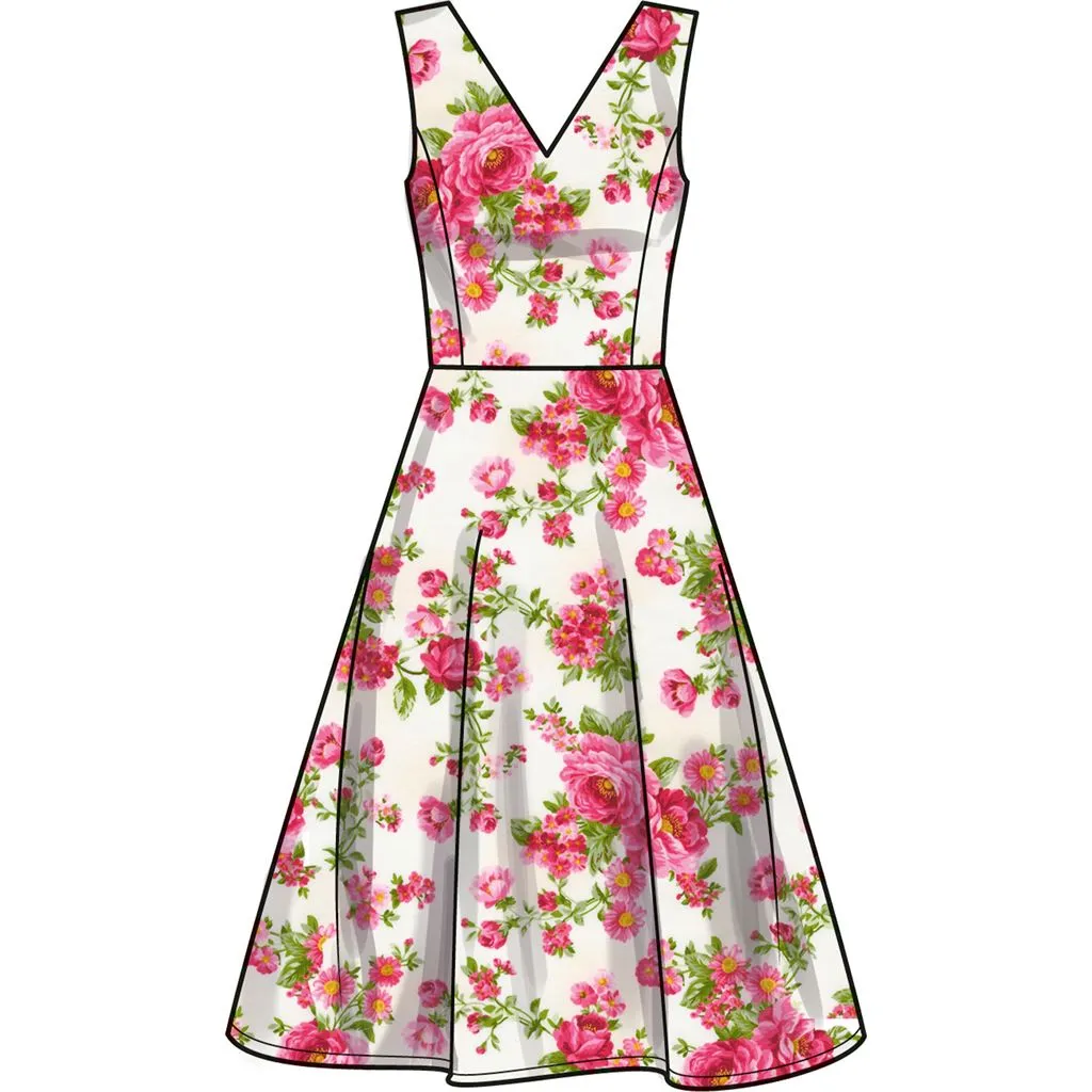 New Look Sewing Pattern N6748 Misses' Dress With Sleeve Variations