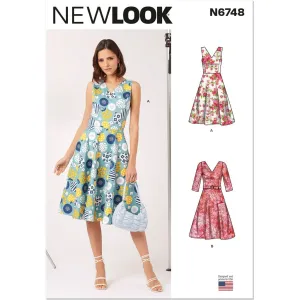 New Look Sewing Pattern N6748 Misses' Dress With Sleeve Variations