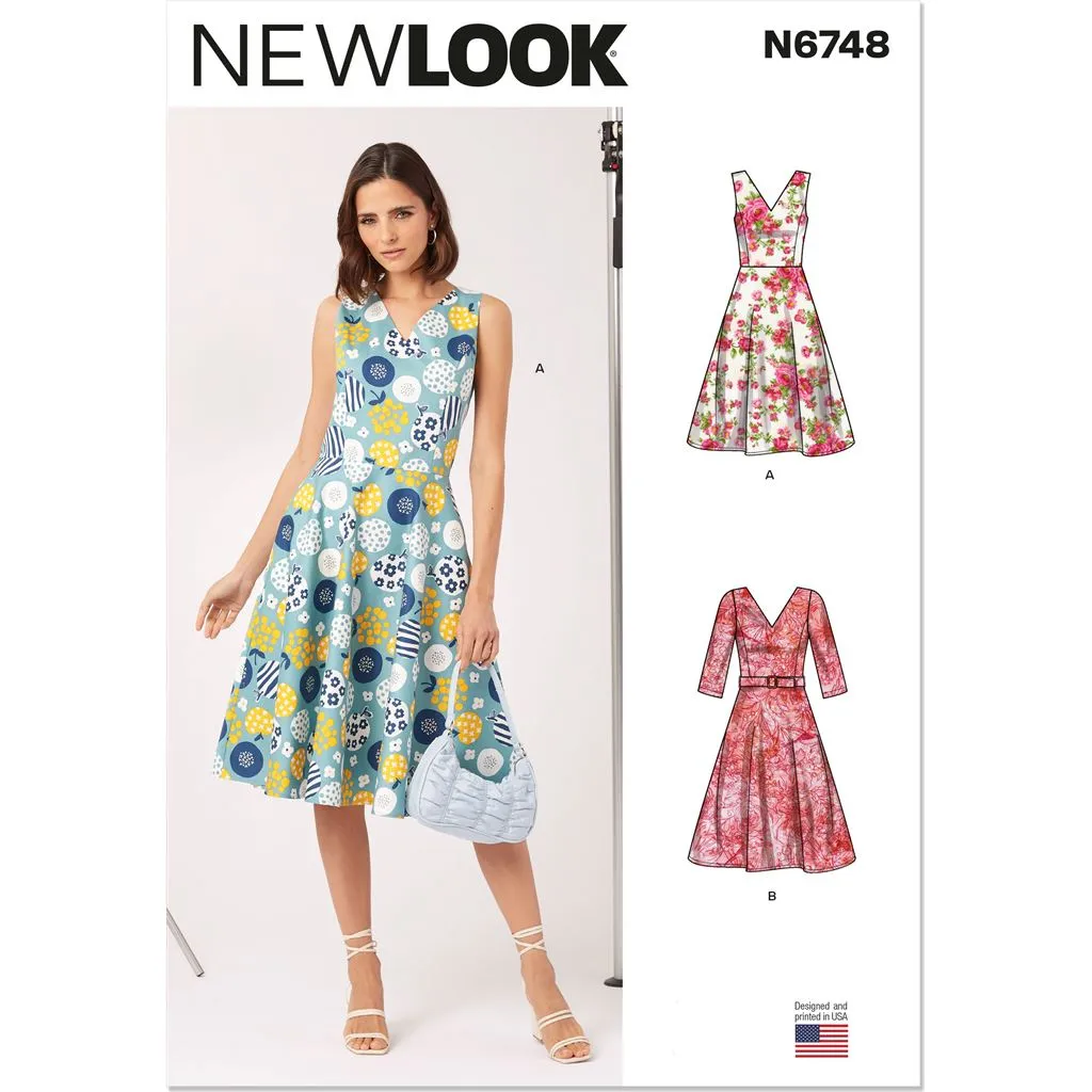 New Look Sewing Pattern N6748 Misses' Dress With Sleeve Variations