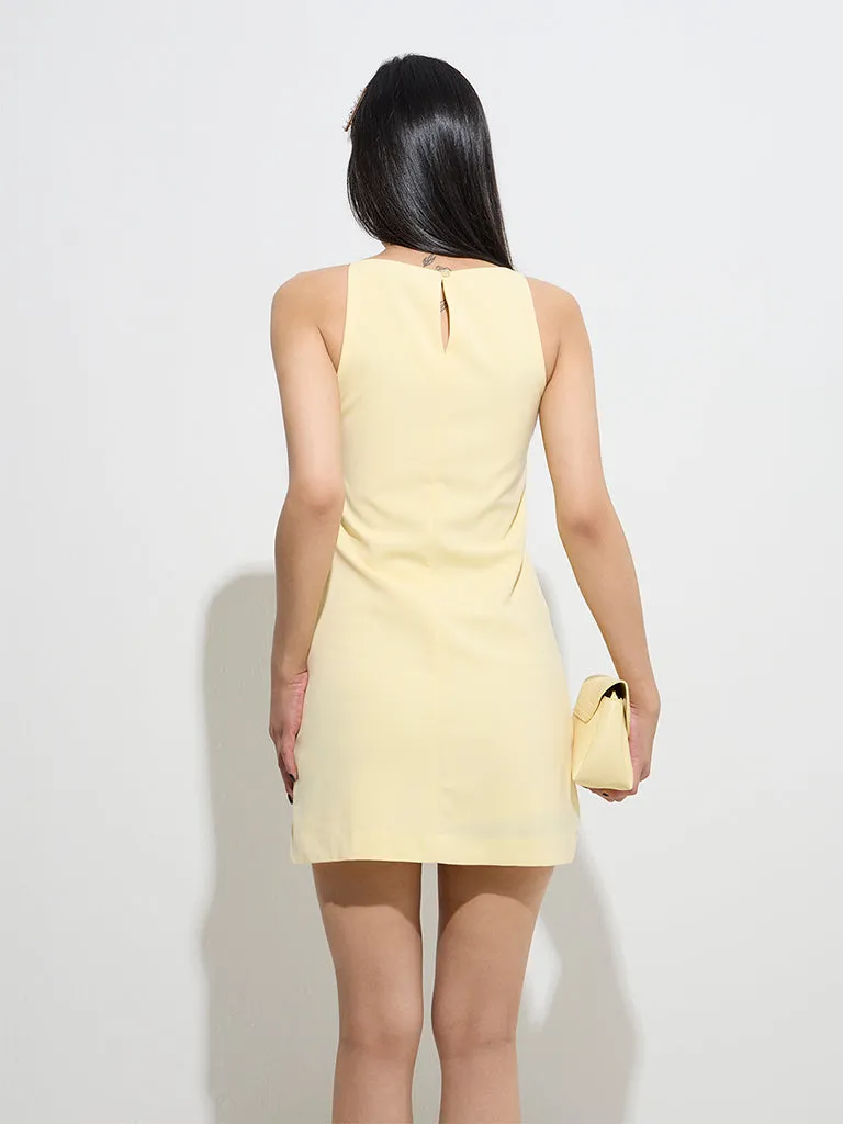 Nuon Yellow Solid Shift Dress