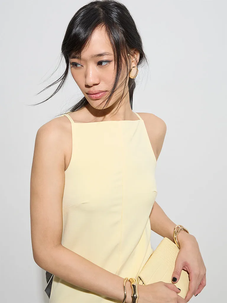 Nuon Yellow Solid Shift Dress