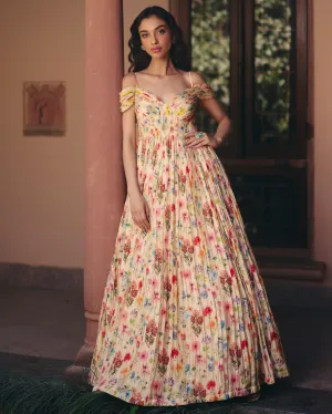 Off Shoulder Floral Gown