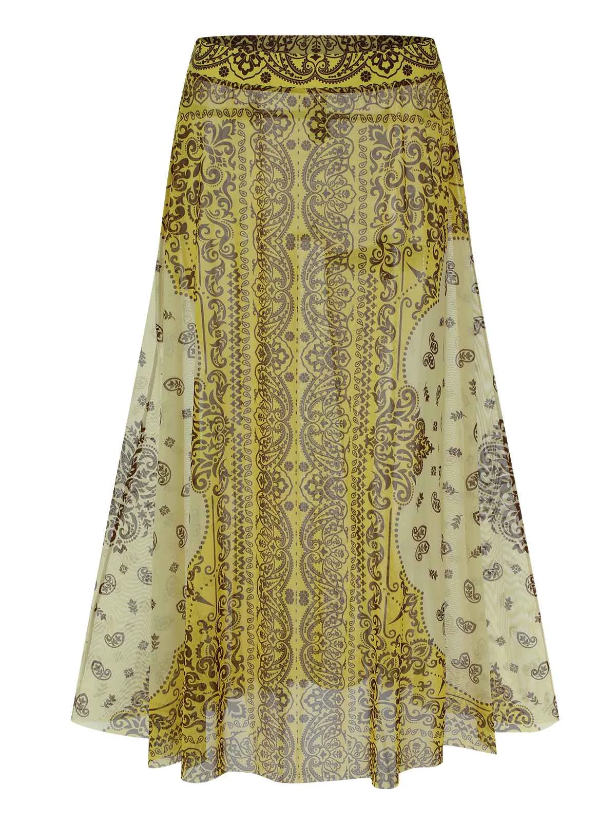 [Plus Size] 2PCS Yellow 1960s One-shoulder Swimsuit & Cover Up