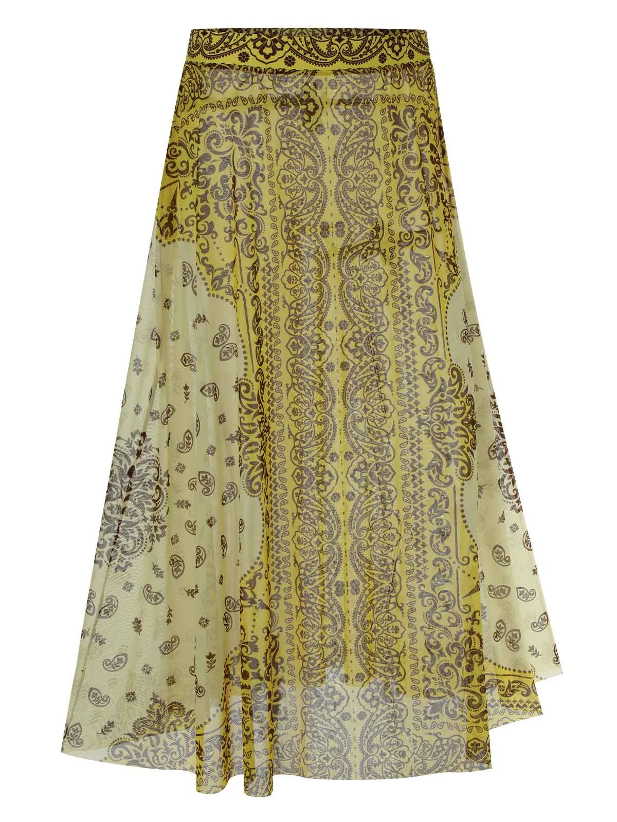 [Plus Size] 2PCS Yellow 1960s One-shoulder Swimsuit & Cover Up