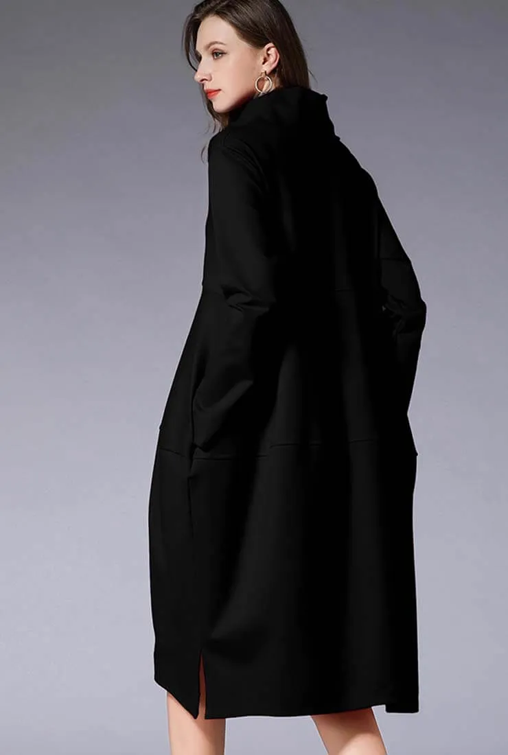Plus Size Turtleneck mid-length Sweater Dress