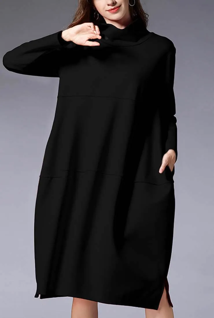 Plus Size Turtleneck mid-length Sweater Dress