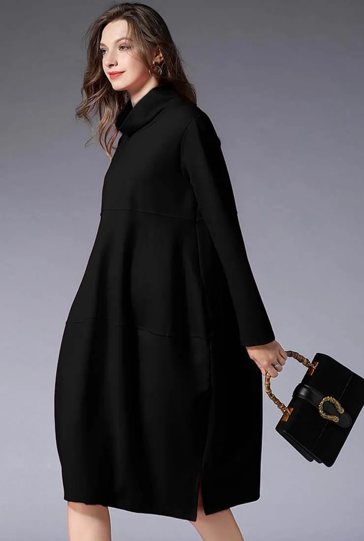 Plus Size Turtleneck mid-length Sweater Dress