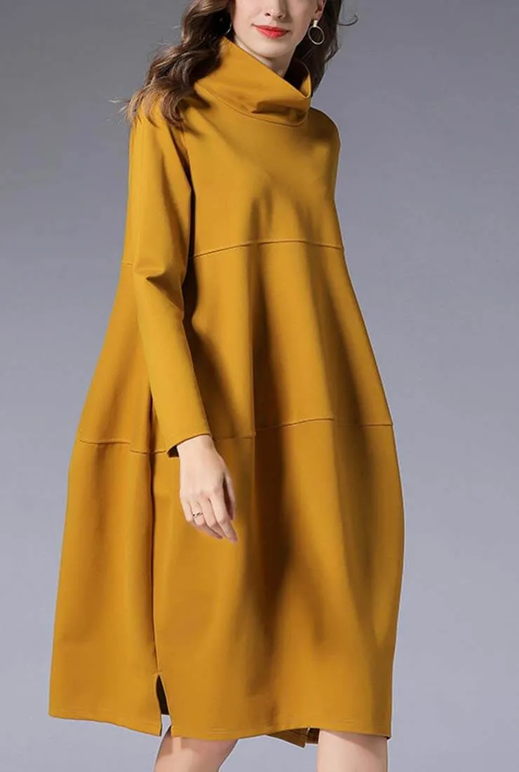 Plus Size Turtleneck mid-length Sweater Dress